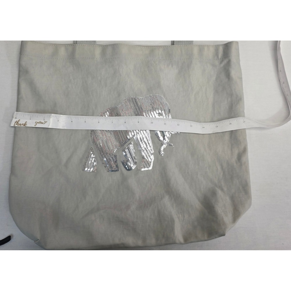 Banana Republic Grey Nylon Sequin Elephant Tote Bag Reusable Shopper Eco Friendl - Picture 13 of 13
